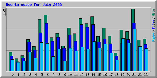 Hourly usage for July 2022
