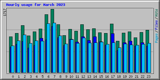 Hourly usage for March 2023