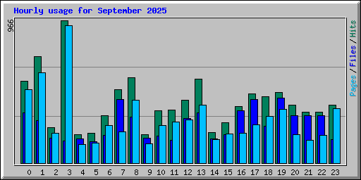 Hourly usage for September 2025