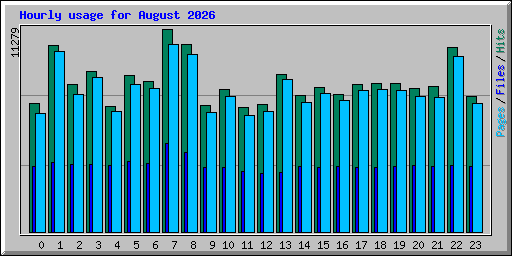 Hourly usage for August 2026